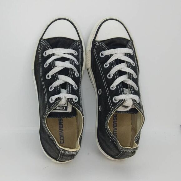 Converse Chuck Taylor AS Girl's Pre-owned Black Low Top Sneakers - sz. 1 - Picture 3 of 6